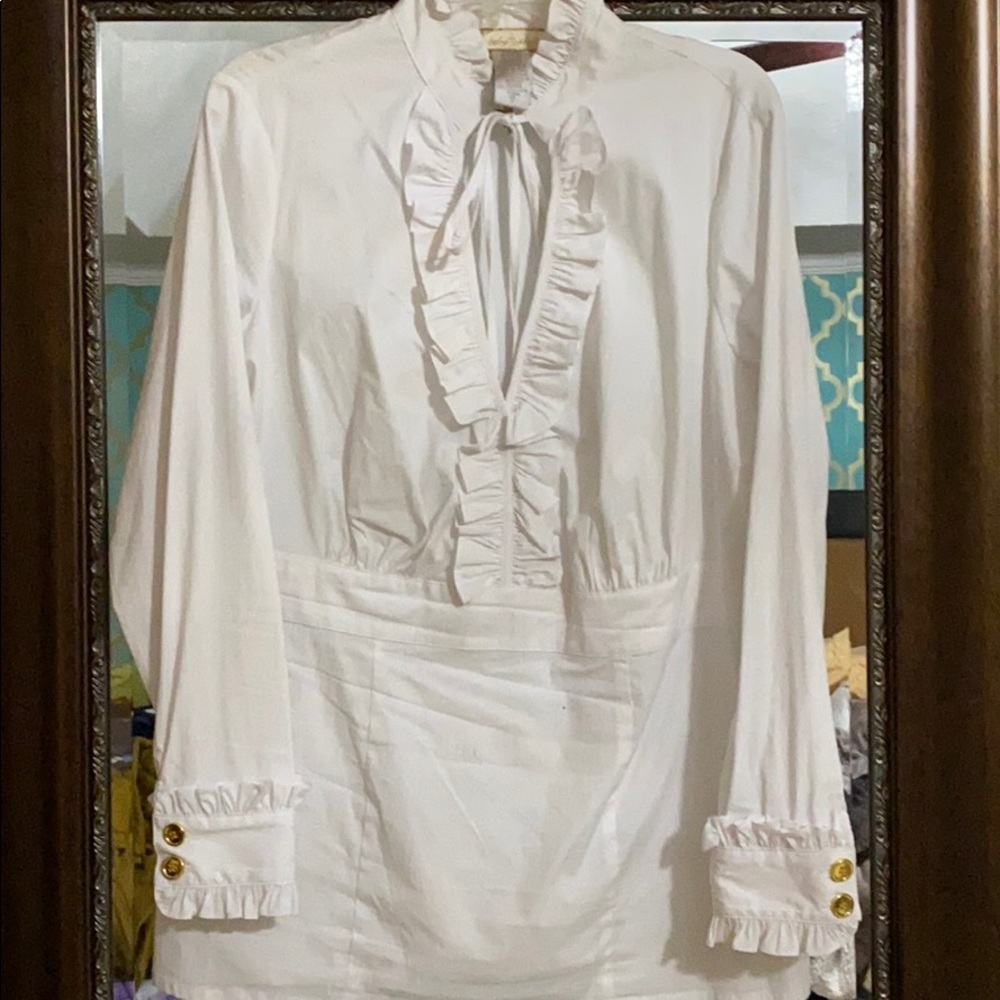 Used Baby Phat long sleeve white blouse. Size 1X.